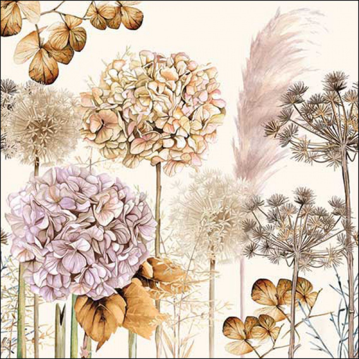 Ambiente - Servetten - Dried Flowers - 33 x 33 cm