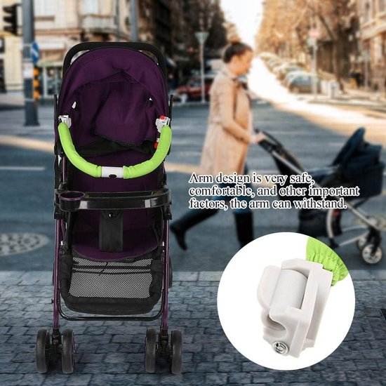 Verstelbare Hoek Kinderwagen Bumper Bar voor Comfortabele Grip, Universele Kinderwagen Armsteun met Siliconen Handvat