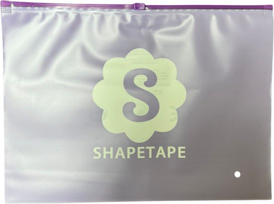 Paars etui met het Shapetape-logo, type S, voor het opbergen van de plak-bh.