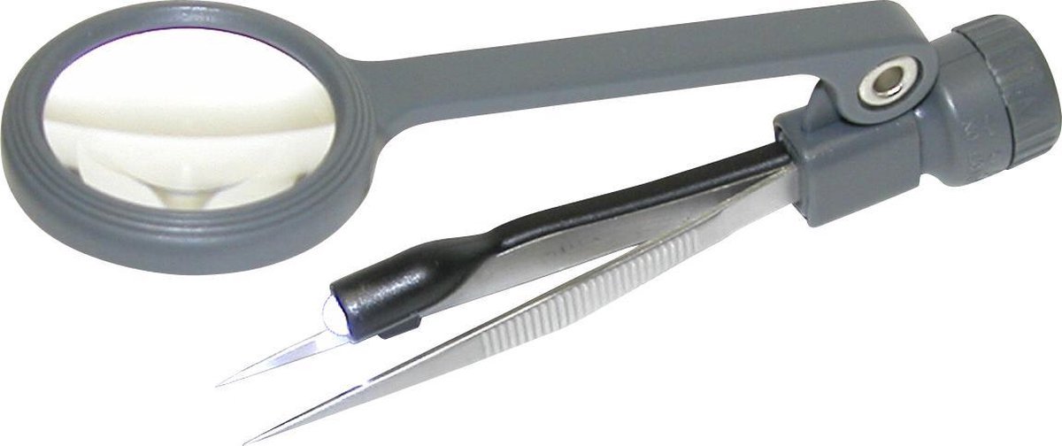 Carson MG-88 Lighted MagniGrip 4x Loep met Pincet & Licht