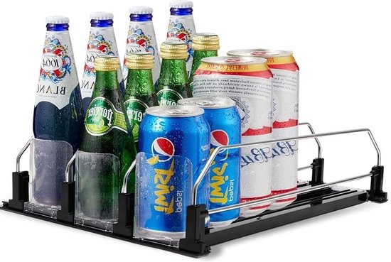 Blikjesdispenser voor koelkast, opbergbak, organizer, flessen Blikjesdispenser voor koelkast, opbergbak, organizer, flessen