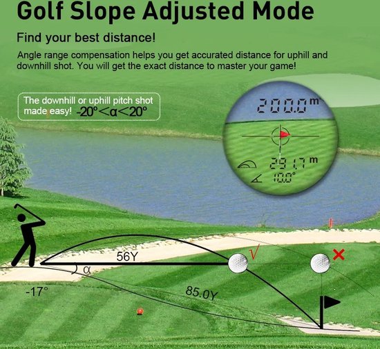 Iptrading Golf afstandsmeter - Golf Rangefinder - Golf accessoires - Golf Laser - Inclusief hoes - 600m — afbeelding 4