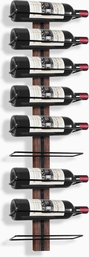 Catalpa Wine Rack Bottle Holder Metal Storage Rack Black Wall Mounted for 9 Bottles Wall Shelf Hanging Rack
