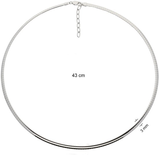 Doublure Argent - Collier Omega Argent Rhodiné