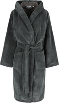Casilin - Badjas Teddy voor Dames en Heren - Maat XL - Voor Volwassen - Met capuchon - Badstof, Fleece, Katoen - Absorberend - Wasmachinebestendig - Donkergrijs