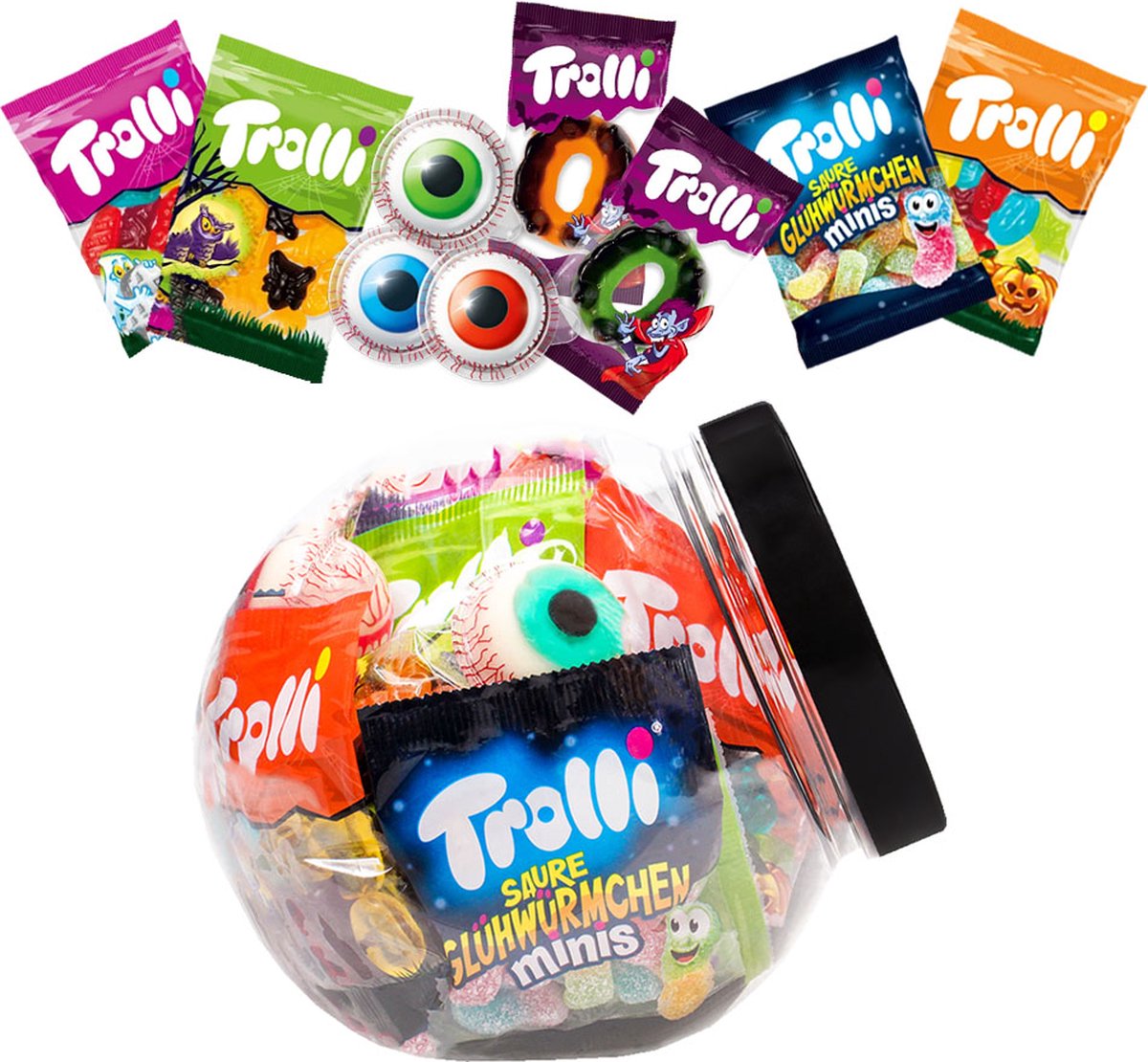 Trolli Halloween snoepmix - uitdeelzakjes - "Happy Halloween" - 360g