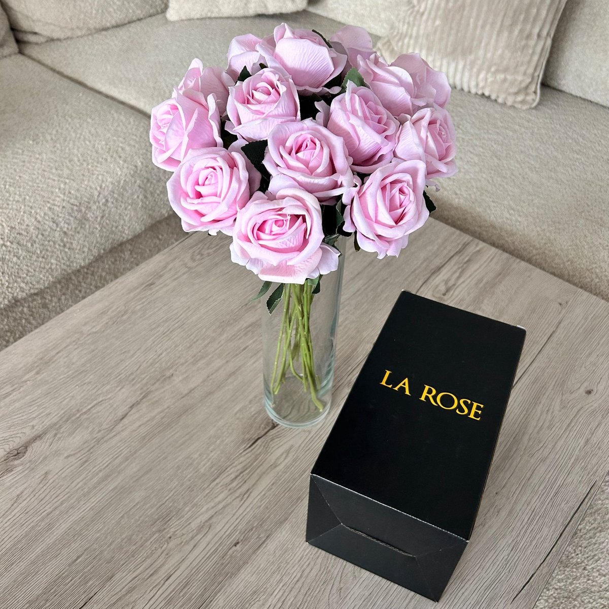 La Rose Nepbloemen - Kunstbloemen voor buiten & Binnen - Kunstrozen Cadeau - Zijden Bloemen - kunstplanten - kunstbloemen boeket - 15 Rozen voor Woondecoratie, Bruiloft, Feest Decoratie