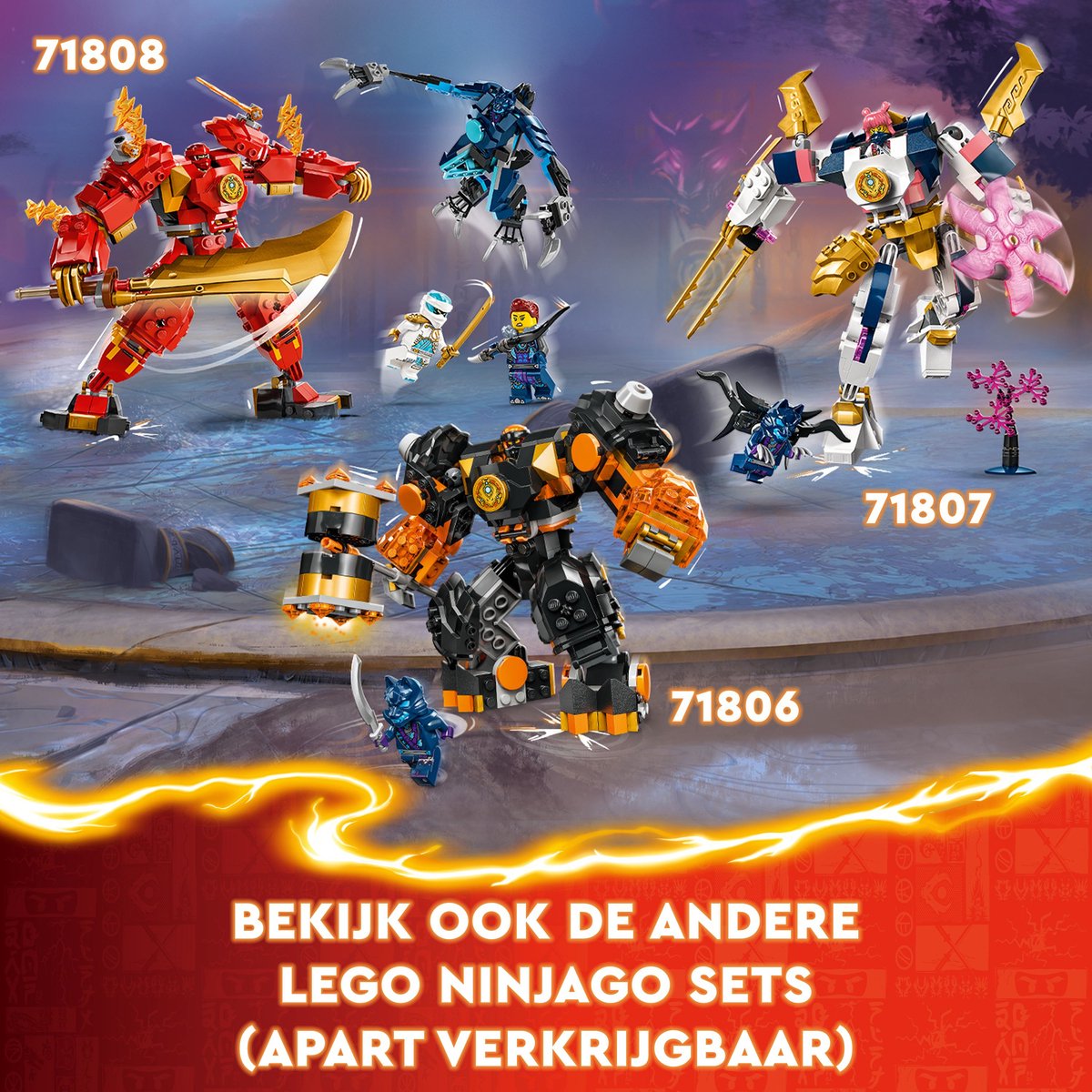 LEGO 71808 NINJAGO Kai's elementaire vuurmecha Actiefiguur Speelgoed voor Rollenspellen — afbeelding 25