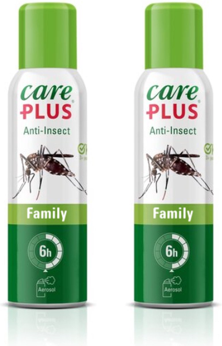 2x Care Plus Anti-Insect Icaridin Family Aerosol - 100ml