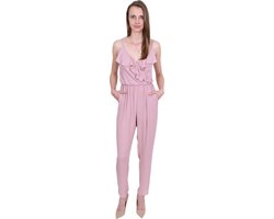 John Zack roze nude jumpsuit met ruches