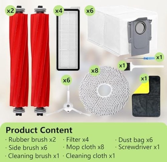 Roborock S7 Alles-in-één Onderhoudsset Voor Pro Ultra / S7 MaxV Ultra – 26 Onderdelen Incl. Borstels, Filters & Doeken S7 Maxv Ultra Roborock
