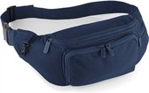 Sac banane / pochette pour adultes bleu foncé 37 x 15 cm - Sacs banane / sac banane bleu foncé pour le voyage / en déplacement