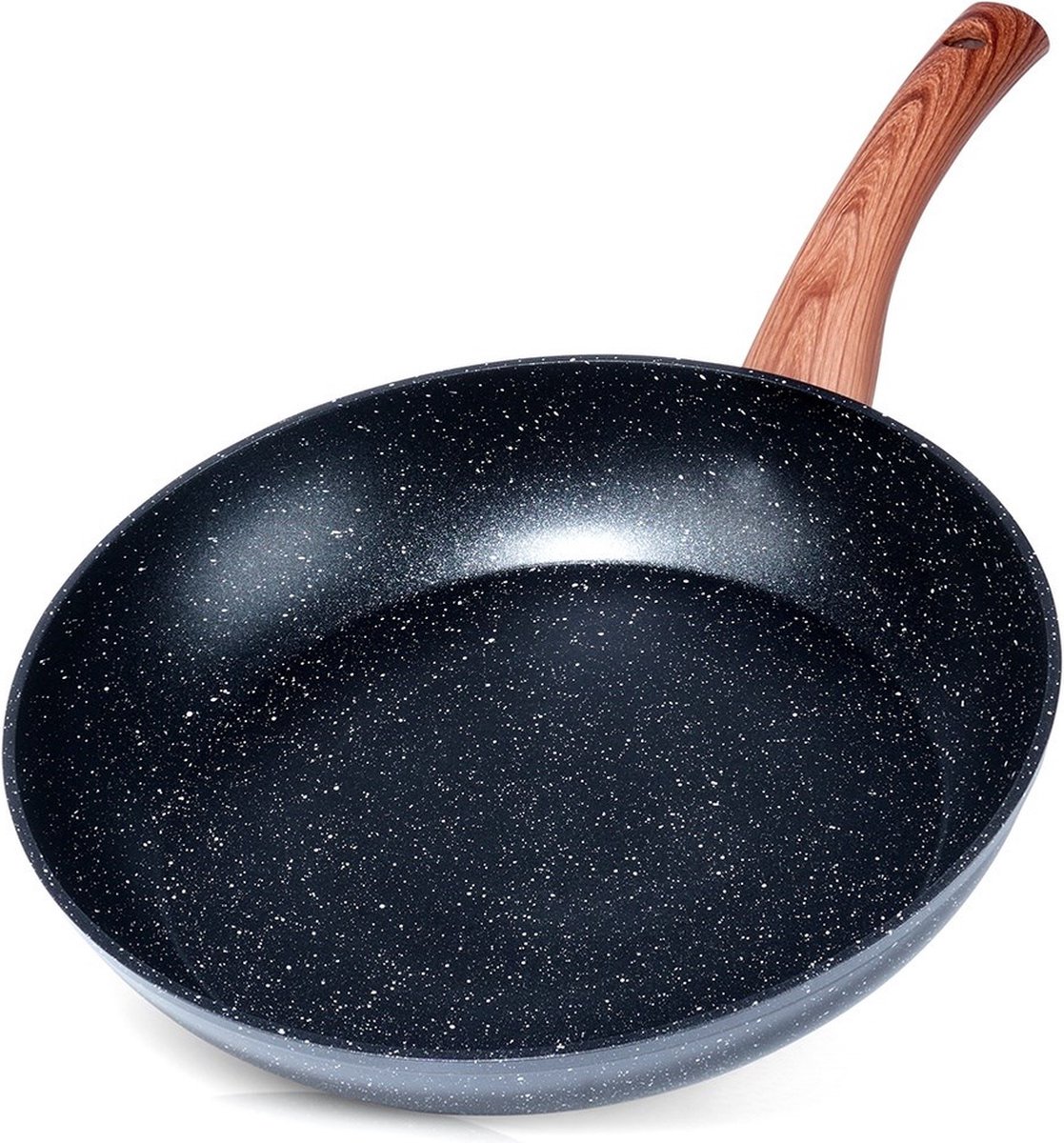Koekenpan Graniet BLACK&WOOD 28 cm - Multifunctionele Pan voor Vlees - Groenten