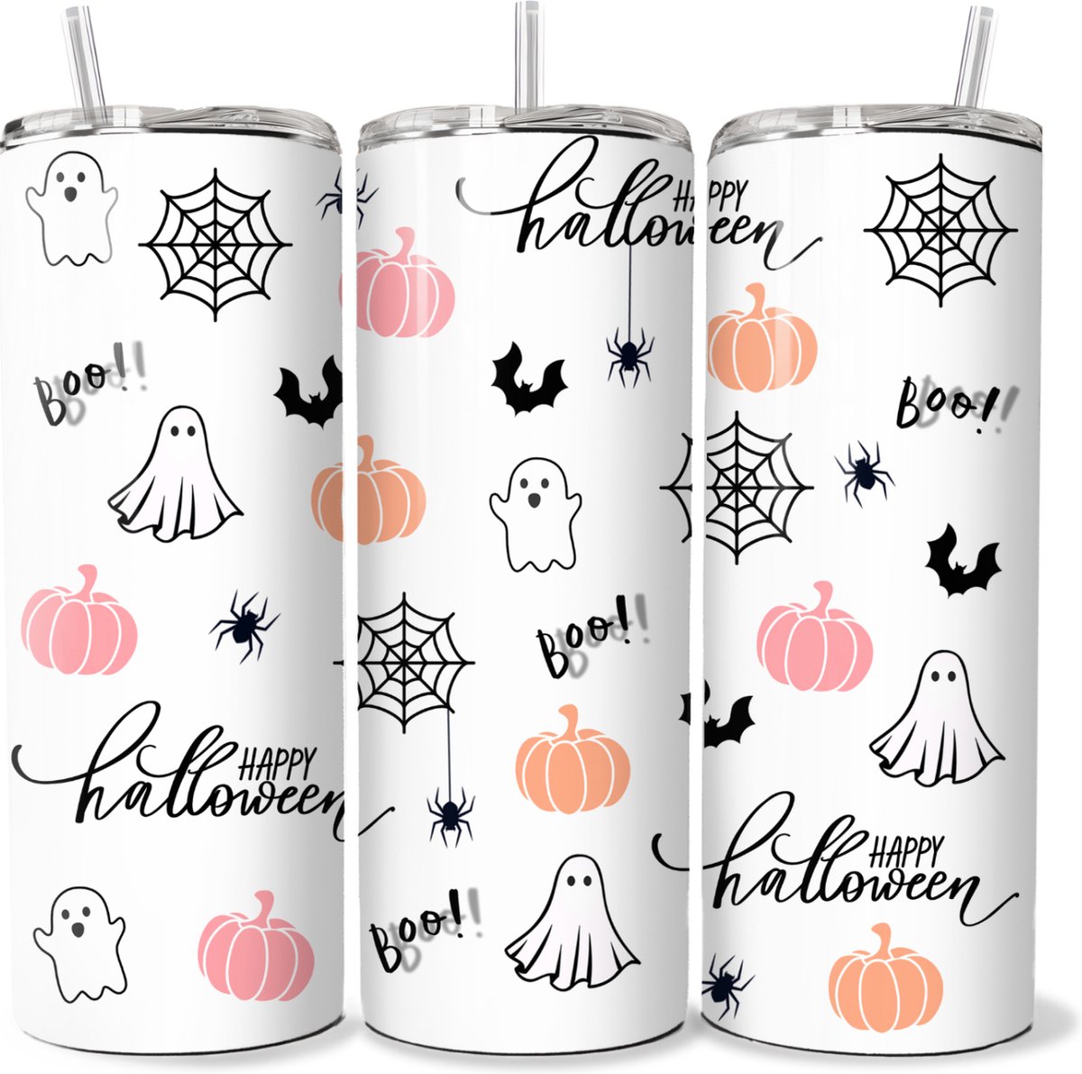 KadoDash - Tumbler - Drinkbeker - Isolatiebeker - Waterfles - Halloween - Happy Halloween