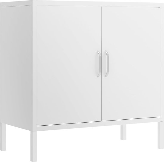 Vida Designs Dressoir opbergkast met 1 lade voor woonkamer, slaapkamer en eetkamer (grijs en wit, 2-deurs 1 lade