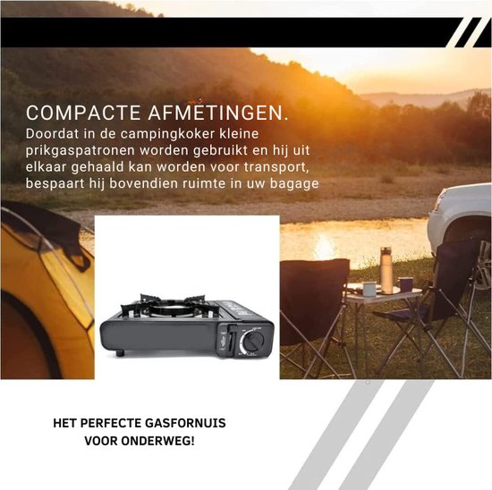 Draagbaar Camping Kooktoestel - Inclusief 4 Gasflessen En Koffer - Ideaal Voor Outdoor Koken — afbeelding 5