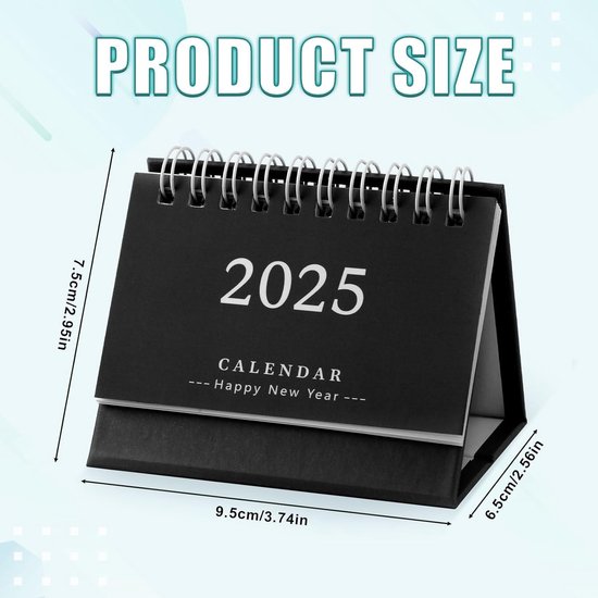 Calendrier De Bureau 2024-2025 (juillet 2024 à Décembre 2025) - 2 Calendriers Mensuels Sur Pied, 17,5x19 Cm - Pour école, Bureau, Maison - 8