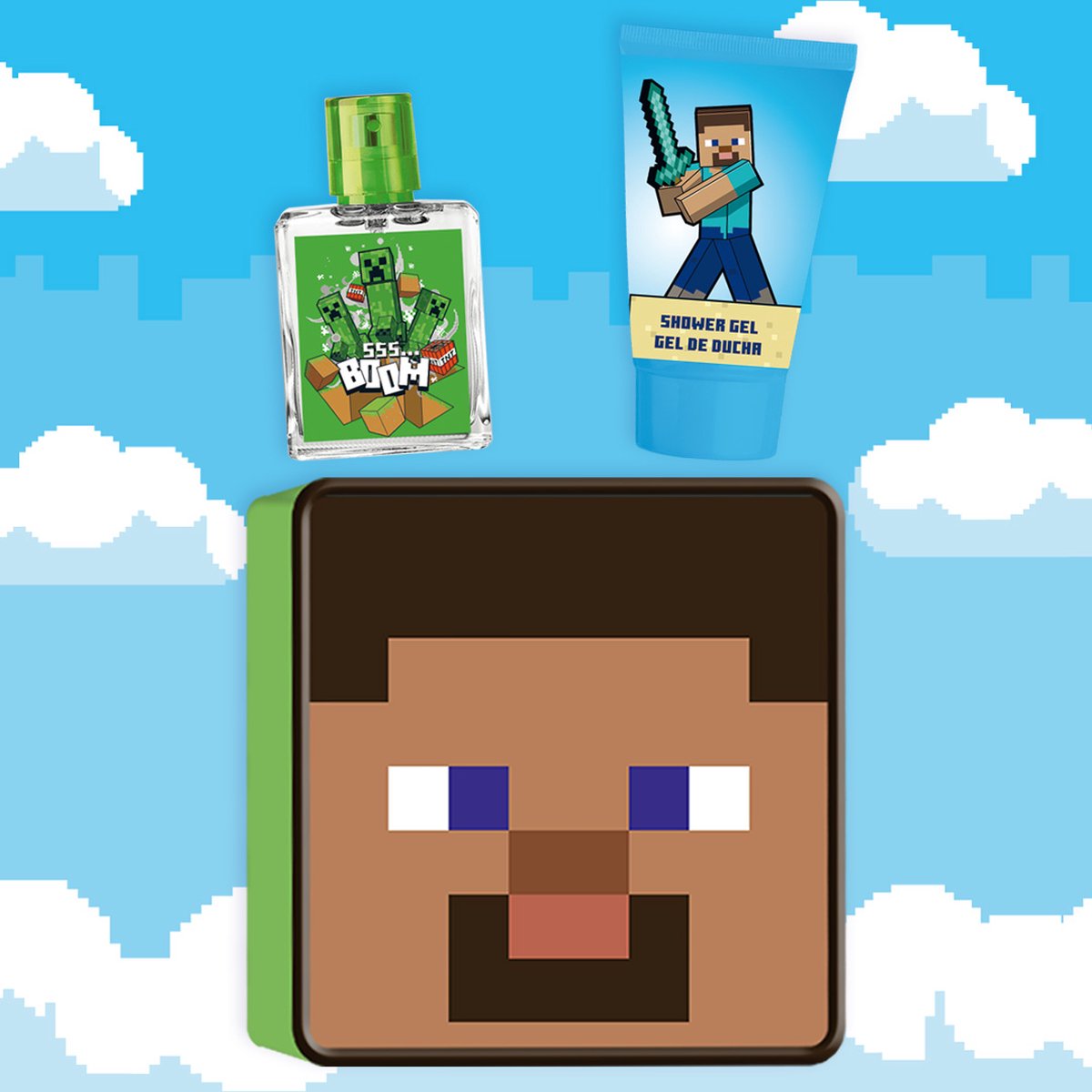 Goedkoopste Toiletry Bag with EDT 50 ml & Shower Gel 100 ml - Kinder Geurtje - Minecraft