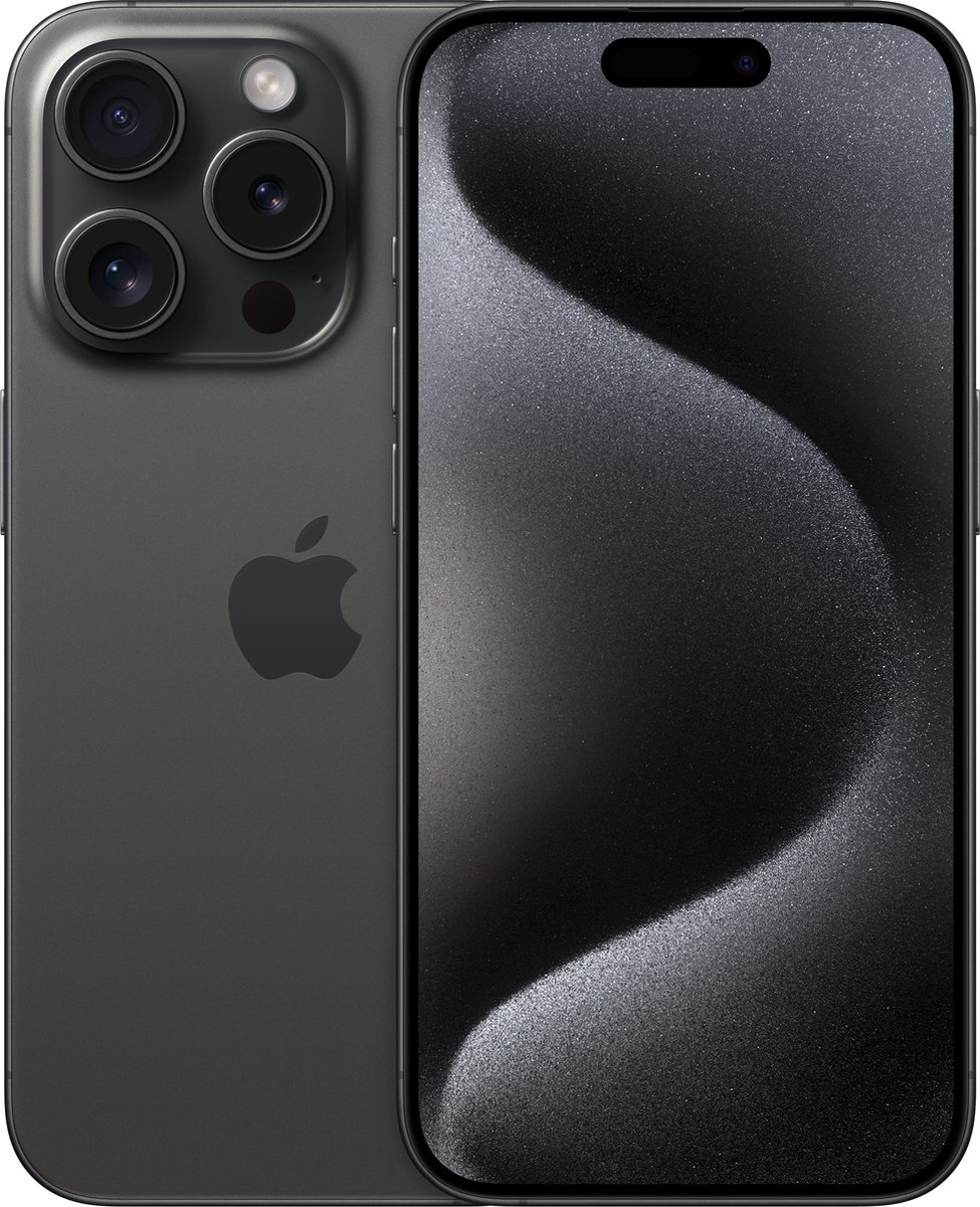 Apple iPhone 15 Pro 15,5 cm (6.1") Dual SIM iOS 17 5G USB Type-C 1 TB Titanium, Zwart