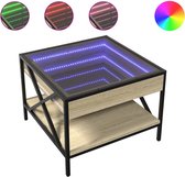 Salontafel met Infinity LED 50x53x30 cm gerookt eikenkleurig
