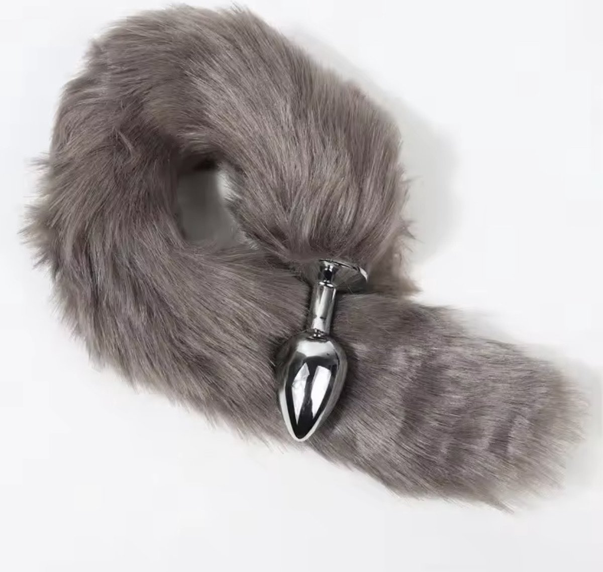 Goedkoopste Buttplug Vossenstaart - Metaal Buttplug - Buttplug - Cosplay - Unisex - Anaalplug - Penetratie - Seksspeeltje - Erotiek - Anal Butt Plug - Buttplug Foxtail - Booty Jewel - Sex Toys - Grijs - Grey