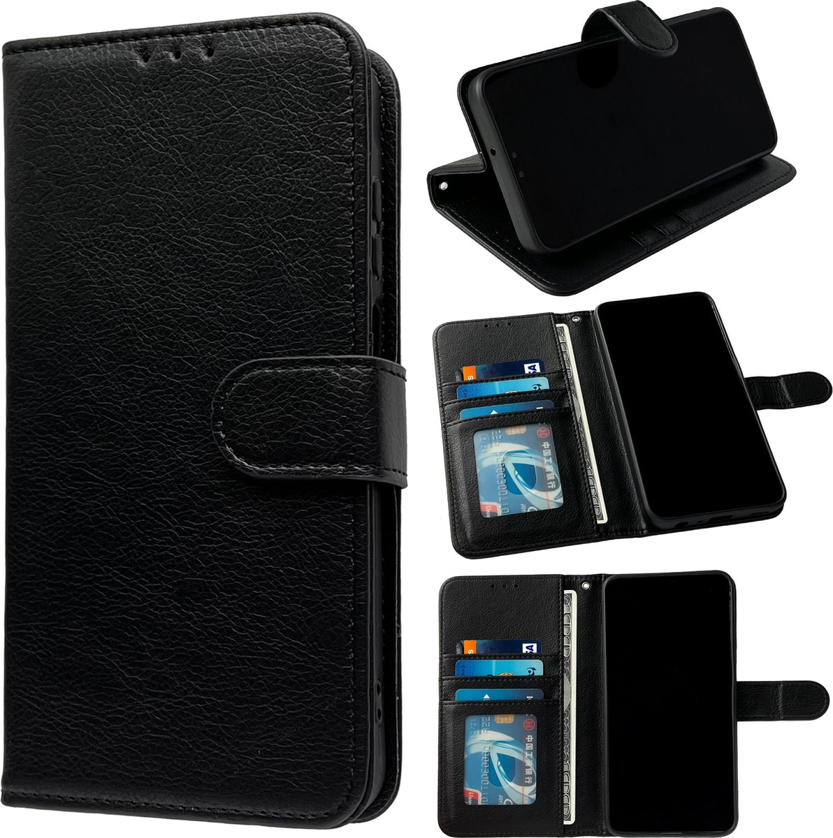 Casemania Hoesje Geschikt voor Apple iPhone 16 Plus - Zwart - Portemonnee Book Case