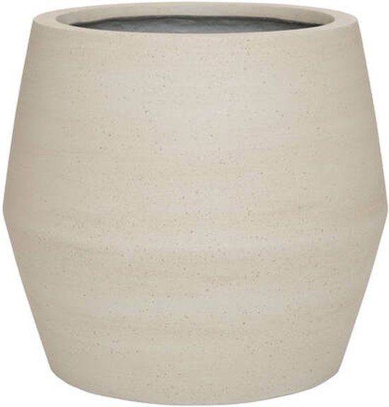 Bloempot Pottery Pots Ridged Cody L Dark Grey Horizontally Ridged 42 X 37 Cm