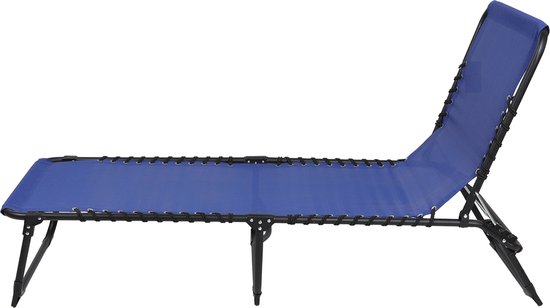 SET X 2 MARINEBLAUWE STRANDSTOEL 187X56XH26/85CM van Urban Living — afbeelding 2