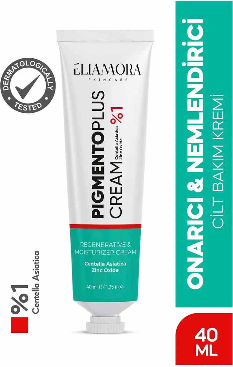 Goedkoopste Eliamora Pigmentoplus Cream Huidverzorgingscrème Regenerative & Moisturizer Cream - Regeneratieve en Hydraterende Cremé - Centella Asiatica Zinc Oxide 1 - Dermatologisch getest - 40 ml
