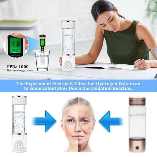 Draagbare Waterstofwaterfles Met Oplaadbare Waterstofwatergenerator Spe En Pem Technologie Ionisator Voor Thuis En Fitness