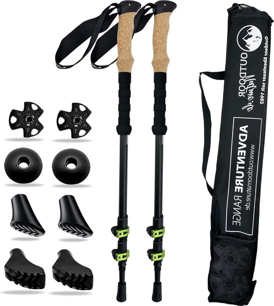 2 Bâtons De Randonnée Télescopiques - Réglables 52-110 Cm, Légers En Aluminium, Pour Trekking, Marche Nordique - 3