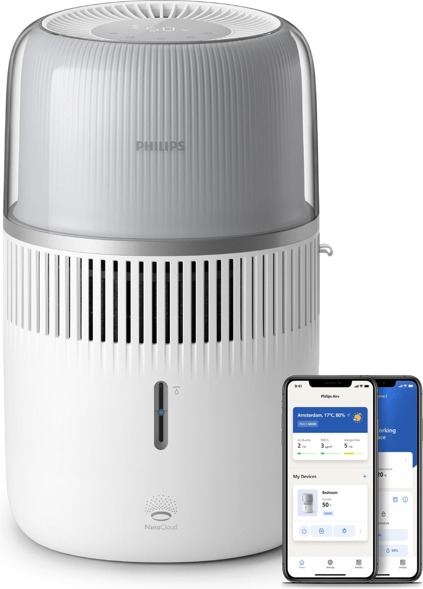 Philips Luchtbevochtiger 5000-serie HU5710/00 - Stille werking (12 dB) - 4,5 L - Aromatherapie - Wit
