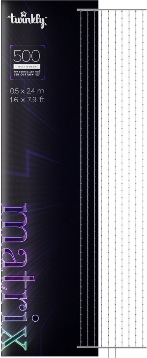 Twinkly Matrix RGB - 500 lamps (0,5x2,4m) Transparant