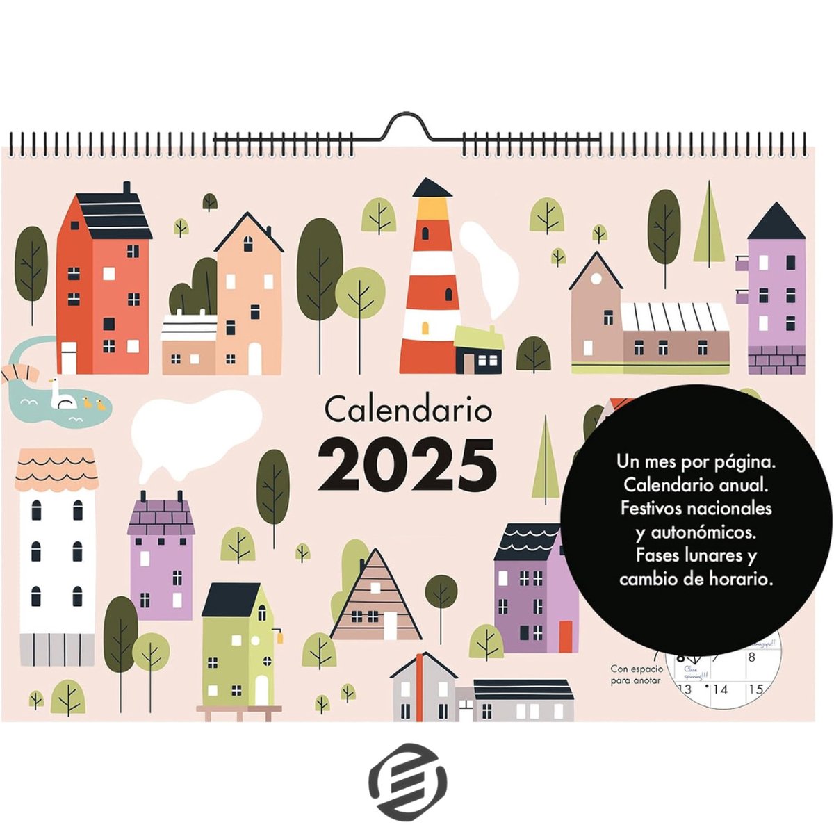 Equivera Bureaukalender 2025 - Gezinsplanner - Kalender - Weekplanner - Weekoverzicht - tot 18 Maanden