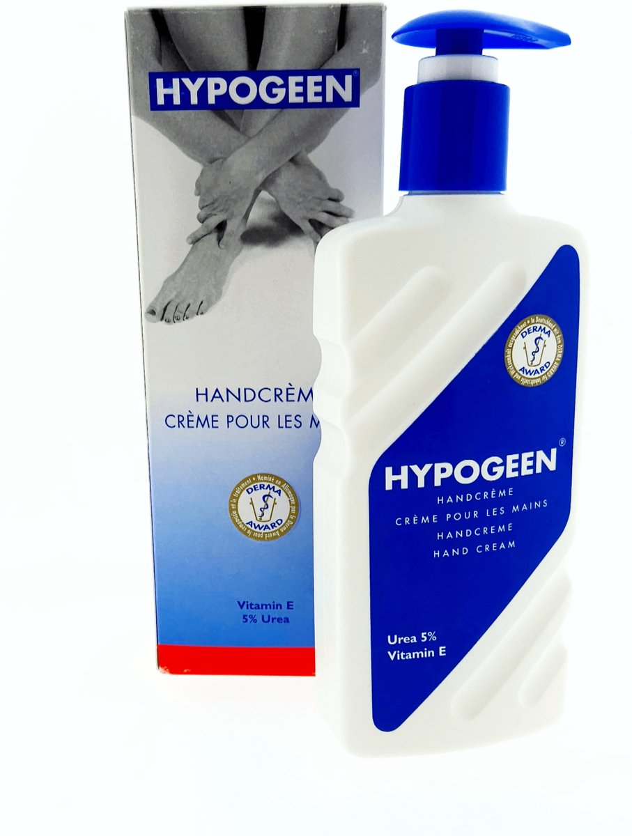 Hypogeen Handcrème 300ml Pompflacon – Intensieve Verzorging voor Extreem Droge en Gevoelige Handen – Met Urea, Glycerine en Papaja-extract – Vrij van Parfum en Kleurstoffe