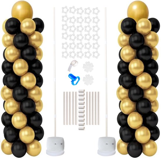 Joya Party® 2 Stuks Pilaar voor Ballonnen met Standaard 160 CM incl. Accessoires | Statief voor Ballon | Verjaardag Feest Decoratie Versiering | 58 stuks