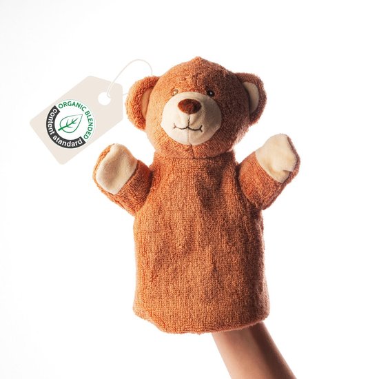 Foto: Cute since 1999 bruine beer handpop handpop voor poppenkast organische handpoppen dieren 26cm x 20cm