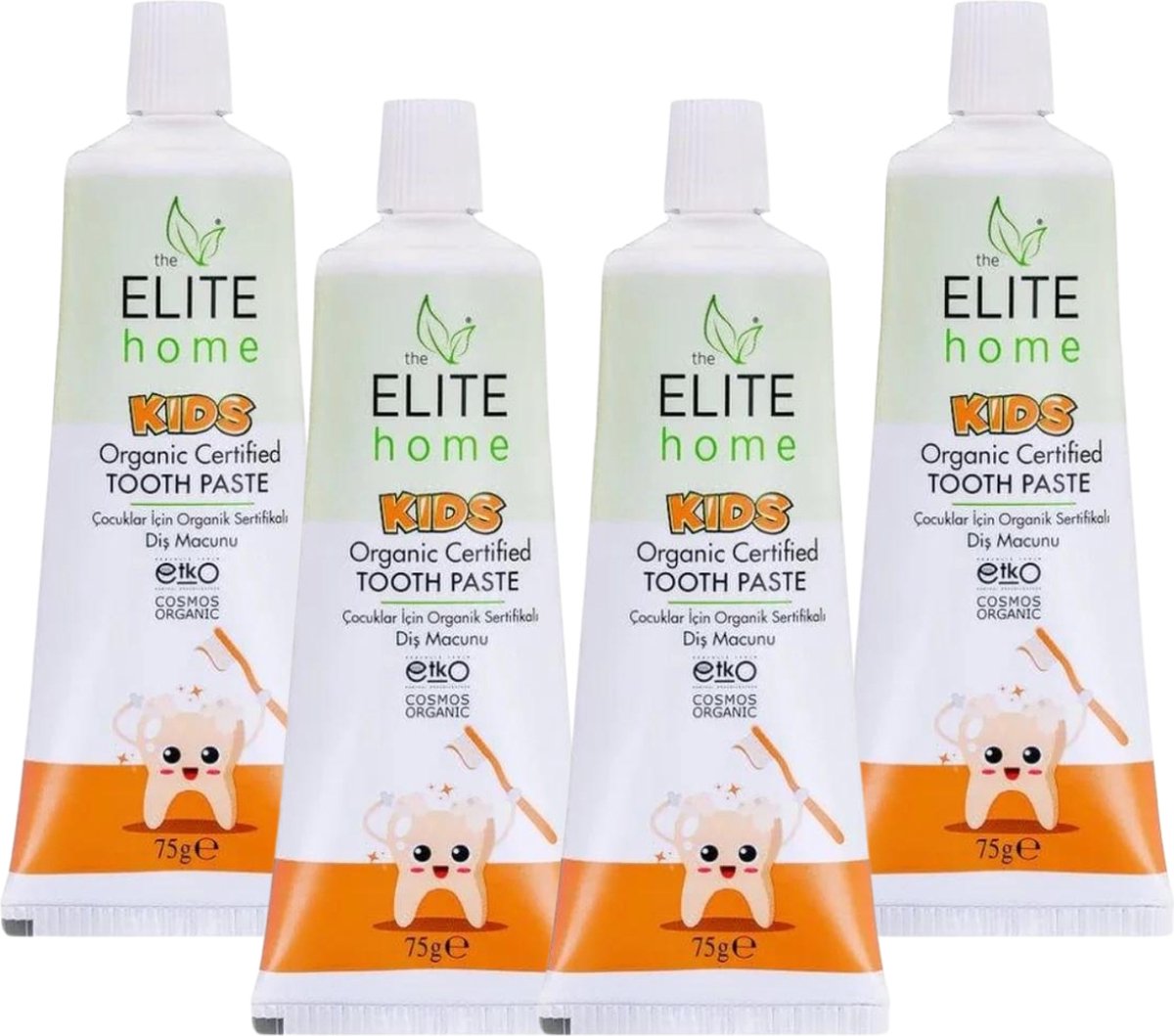 The Elite Home - Natuurlijke Kindertandpasta - 4 x 75 gr