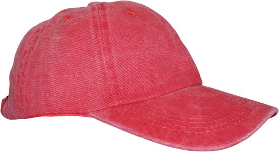 Casquette Jeans Katoen-Casquette homme- Casquette femme- Unisexe- Casquettes- Denim- Fermeture à sangle réglable- Casquettes de baseball- Rabat- Rose vif