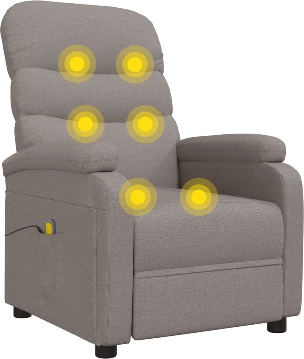 Massagestoel Relaxfauteuil Elektrisch Taupe - afbeelding 3