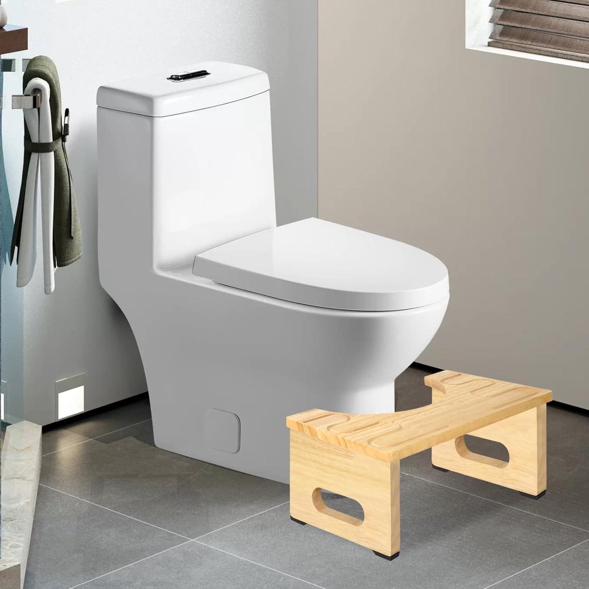 Kisbeibi Houten toiletkruk, wc-kruk, kindertoilethulp