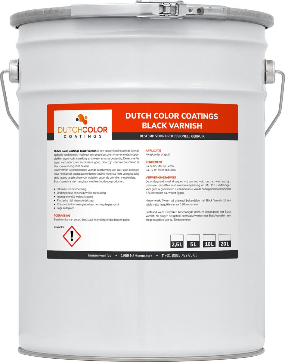 DCC Black Varnish - 5L - Zwart