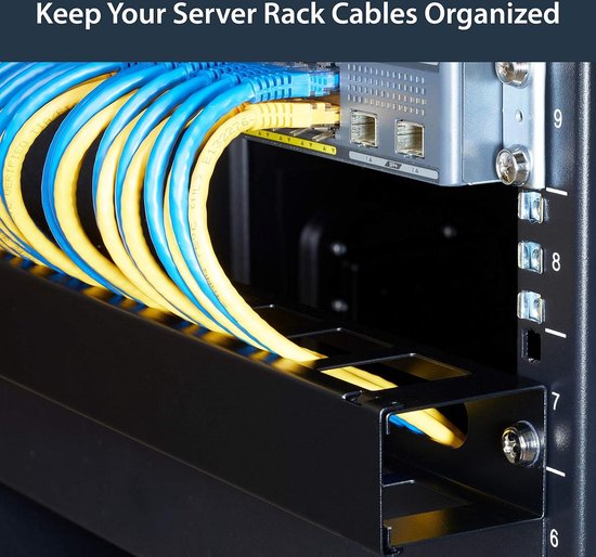 Server Rack Kabels Horizontale Kabelgoot met Deksel voor 19
