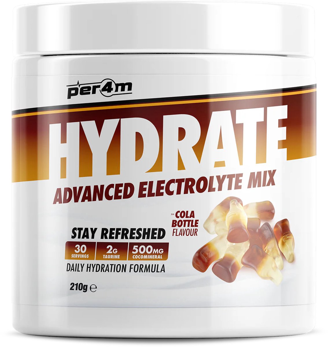 Goedkoopste Per4m - Hydrate - Advanced Electrolyte Mix - Cola Bottle - 30 servings - Elektrolyten - Electrolytes - Elektrolyten poeder - Sportdrank - Sportdrank poeder - Taurine