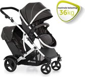 3 in 1 Kinderwagen – Duo Kinderwagen – Buggy – Wandelwagen – Plooibuggy – Geschikt voor 2 Kinderen – Maxi Cosi – Zonbescherming – Zwart