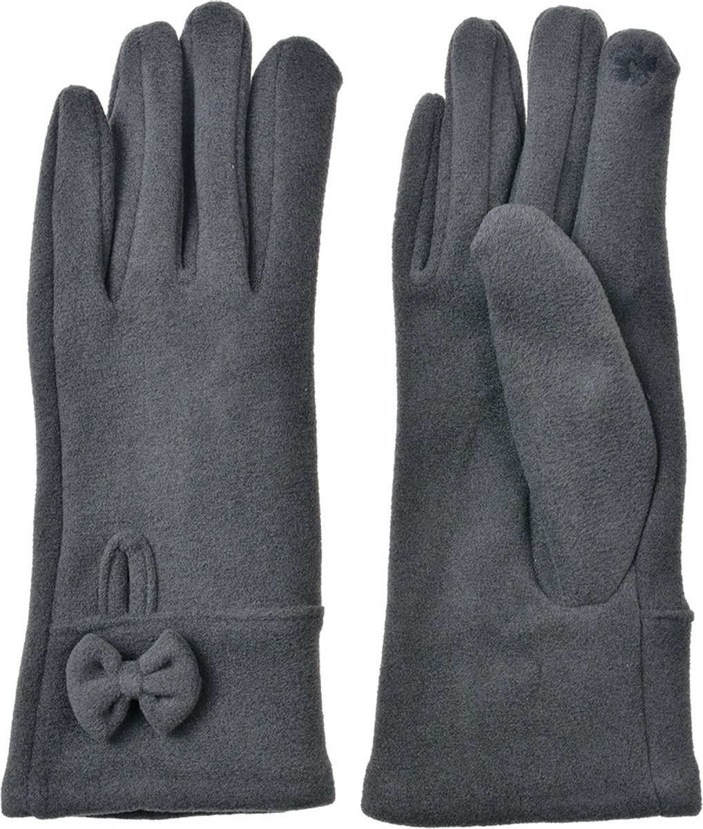 Clayre & Eef Handschoenen Winter 9x23 cm Grijs Polyester
