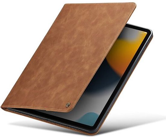 CaseMania Bookcase hoesje met Standaard geschikt voor iPad Pro 13 M4 - Effen Cognac Bruin - Kunstleer