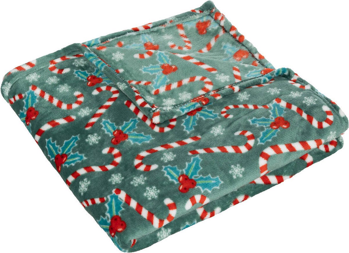 Kerstthema fleece deken, 130 x 180 cm