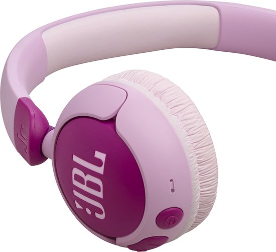 JBL JR 320BT - Draadloze Kinderkoptelefoon - Koptelefoon Kind - Bluetooth - Veilig Volume 85 dB - On ear - Kinder Hoofdtelefoon met Microfoon - 50 uur batterij - Voor Tablet, Laptop, School & Online Les - Roze Paars