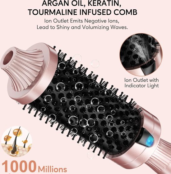 Brosse Thermique Lissante 40mm PARWIN - Céramique & Tourmaline, Ions Négatifs, 2 Températures (175°C Max)